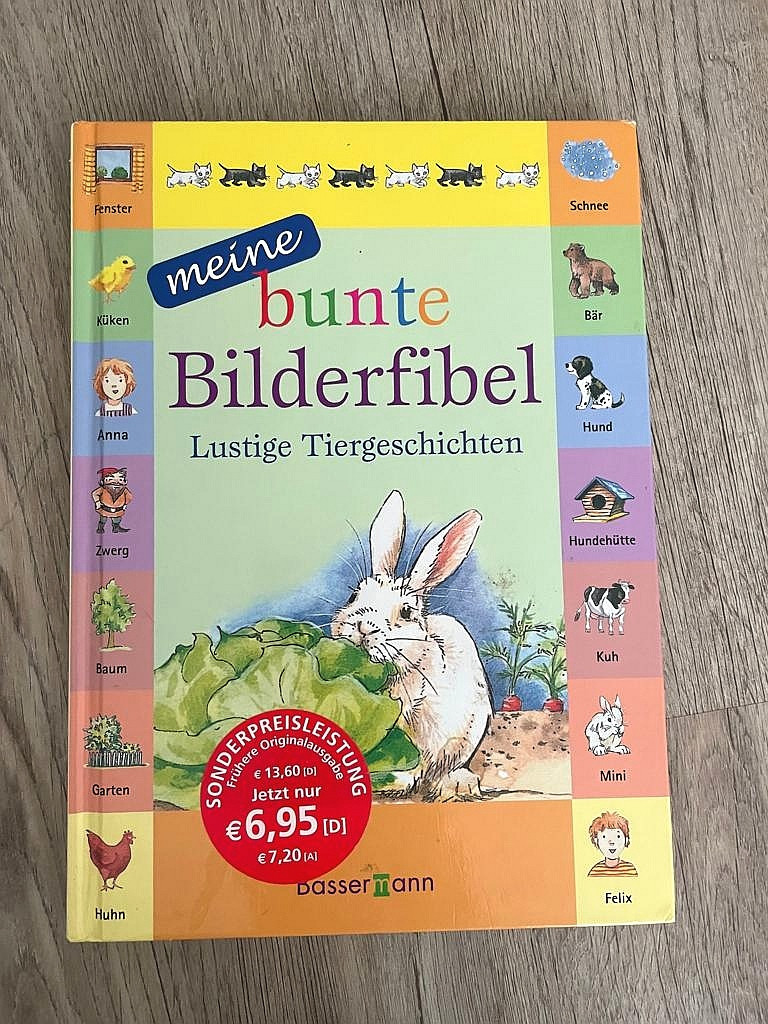 Buch Bilderfibel, lustige Tiergeschichten