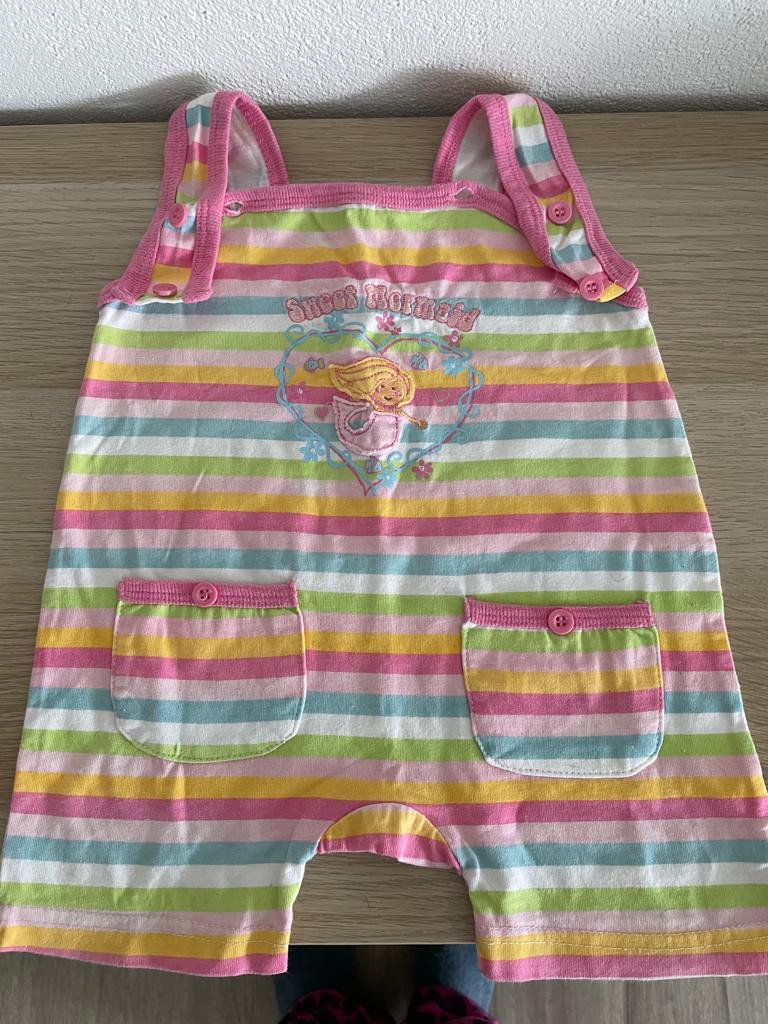 Kurze Hose mit Träger, Trägerhose Baby Sommer Gr. 74