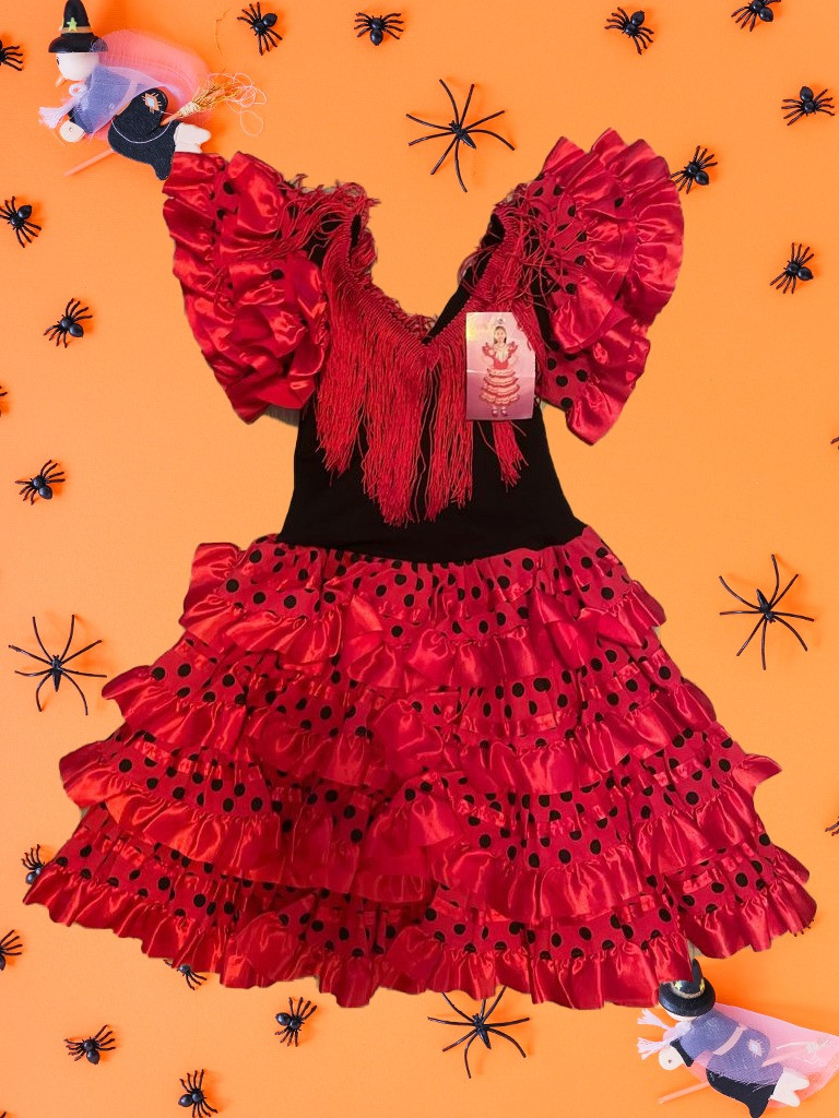 Kostüm Flamenco Tänzerin Spanierin, Faschingskostüm, Halloween Kostüm