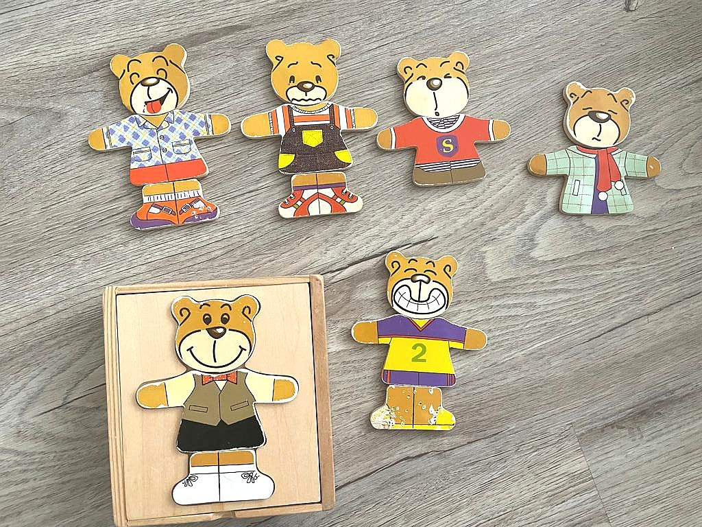 Holz Spiel Teddybären Puzzle