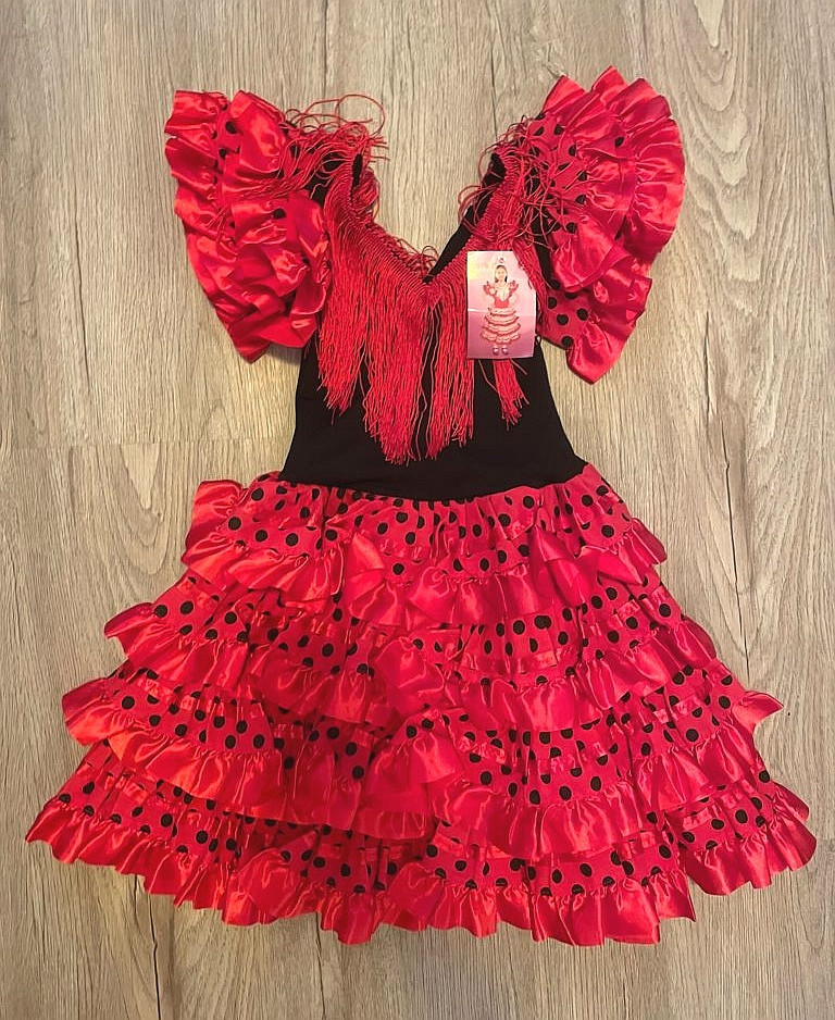 Kostüm Flamenco Tänzerin Spanierin, Faschingskostüm, Halloween Kostüm