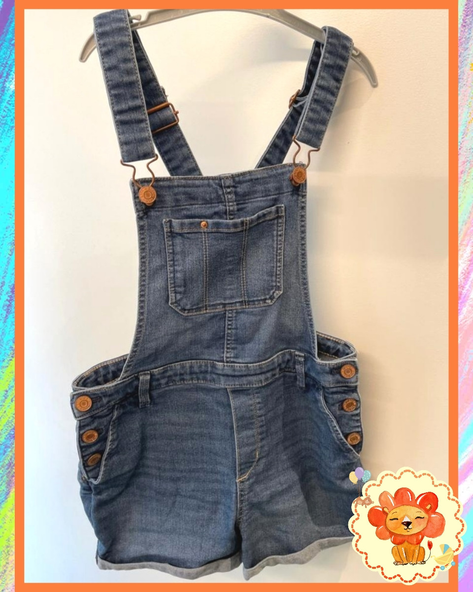 Kurze Jeans Latzhose Gr. 158 Mädchen Flohmarkt