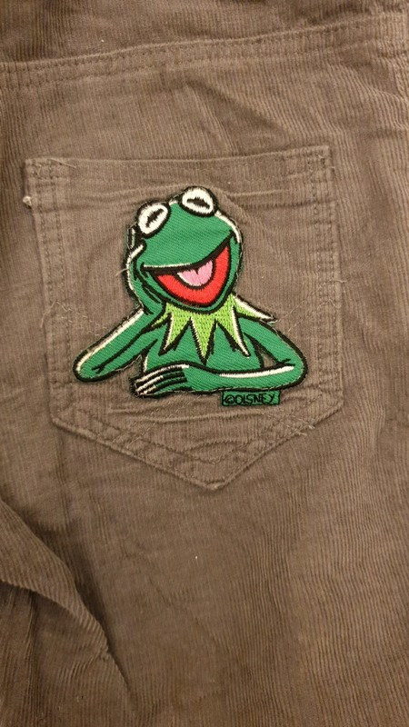 Hose Cordhose gr 92/98 Selbst genähte Cordhose mit Kermit.