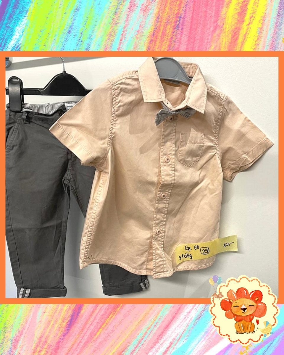Set Hemd mit Fliege und Hose Jungs Gr. 98 Flohmarkt